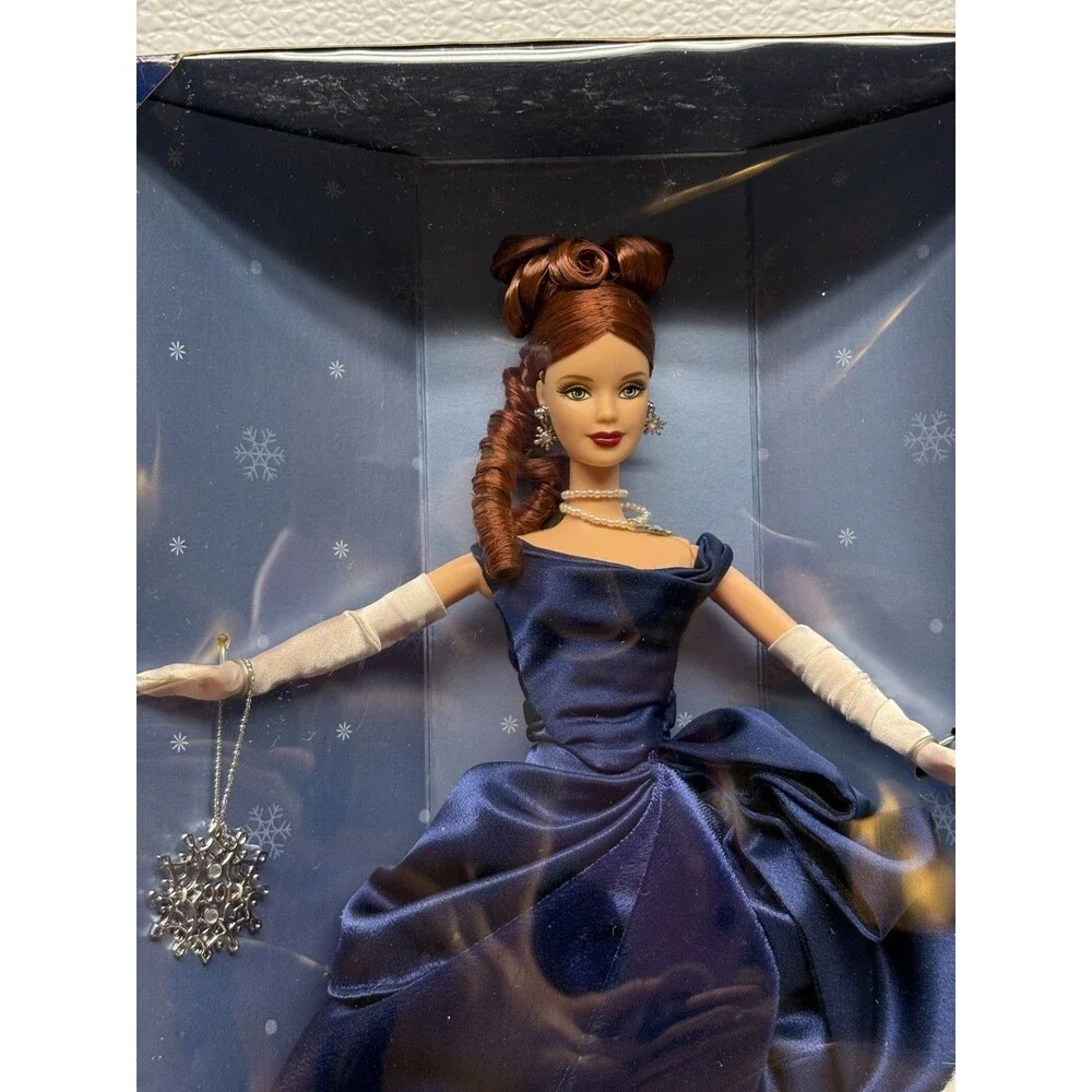 Vtg 2001 Mattel Holiday Treasures Barbie Doll Midnight Blue Gown Limited Edition